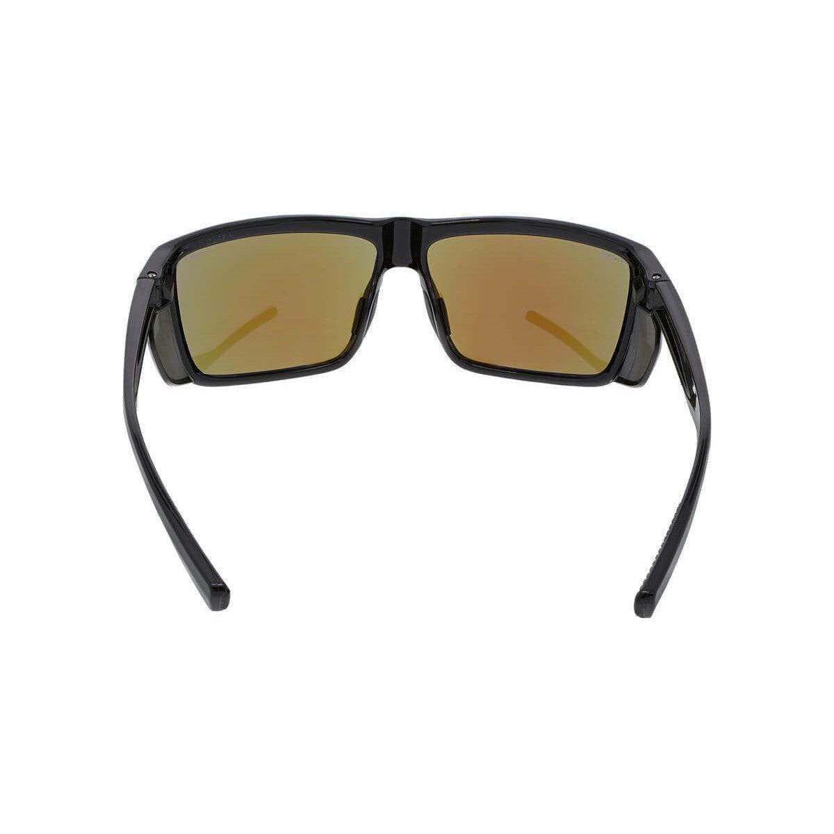 MCR Safety Swagger SR2 Safety Glasses with Black Frame and Blue Diamond Mirror Lens SR218B - Back View