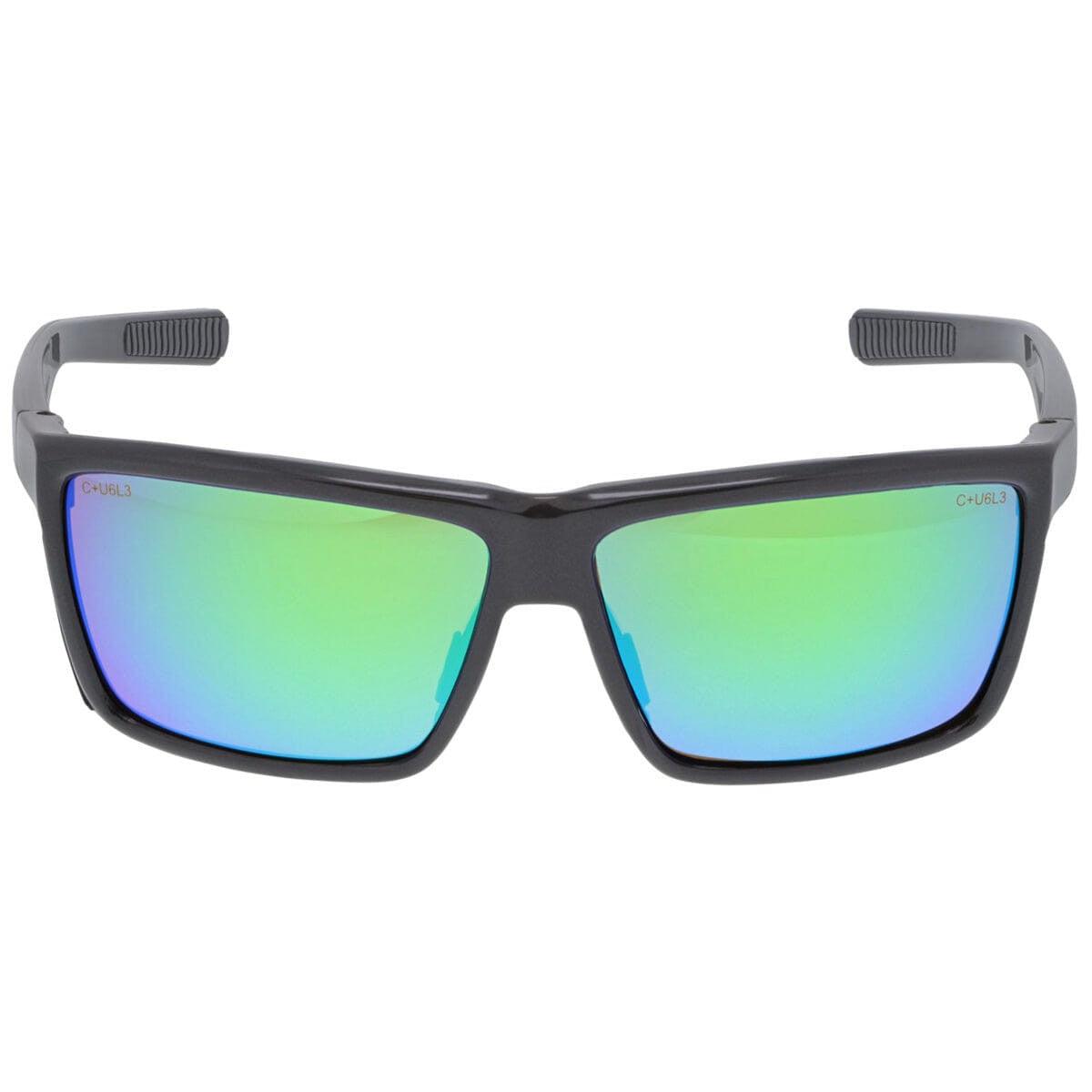 MCR Safety Swagger SR2 Safety Glasses with Charcoal Frame and Green Mirror Polarized Lens SR22BGZ - Front View