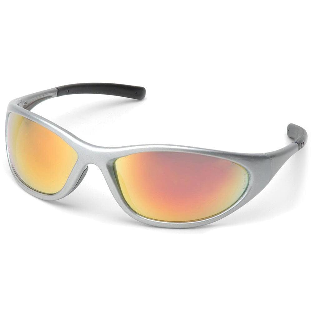 Pyramex Zone 2 Safety Glasses with Silver Frame and Ice Orange Mirror Lens