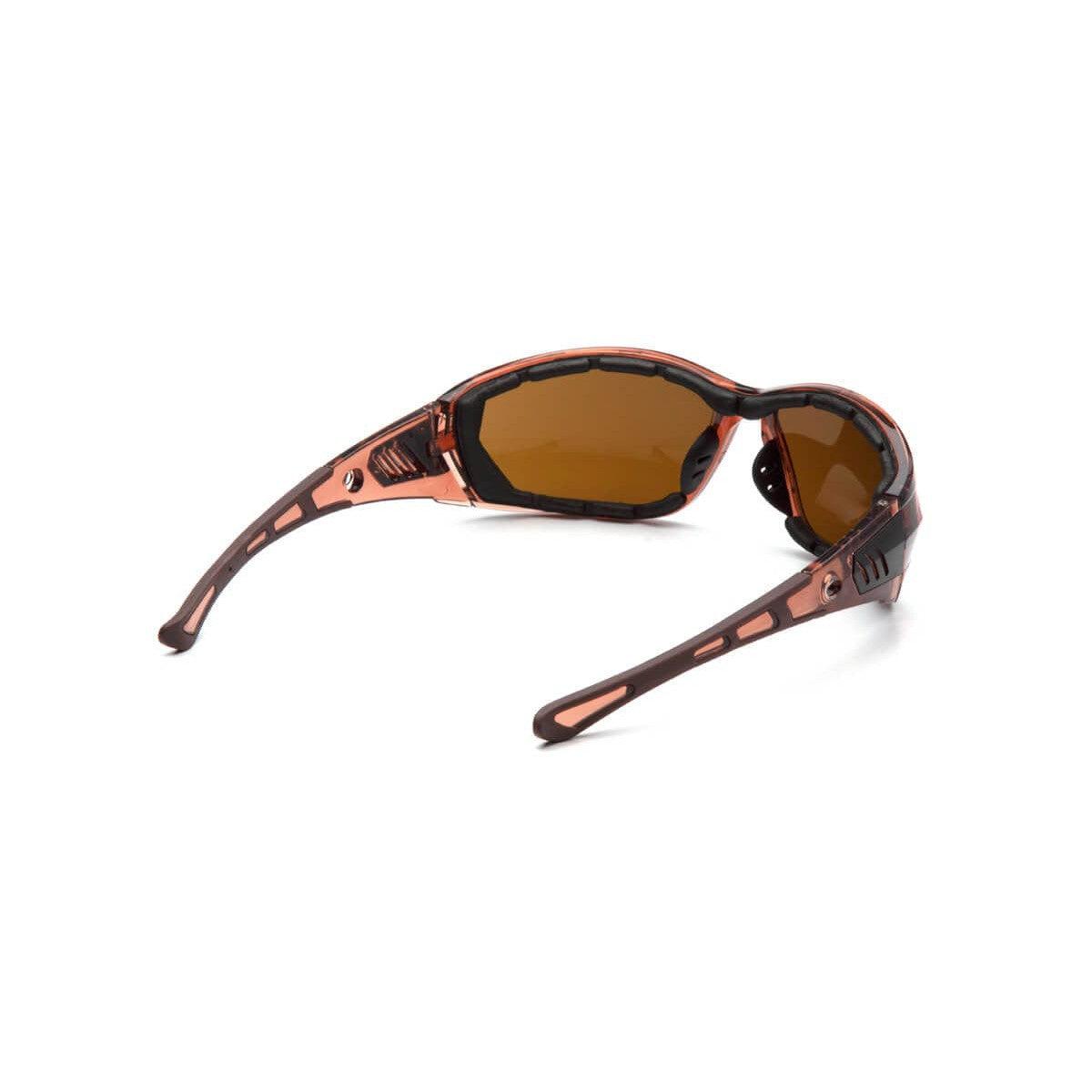 Pyramex Atrex Safety Glasses with Padded Translucent Brown Frame and Coffee Anti-Fog Lens STB10815D - Back View
