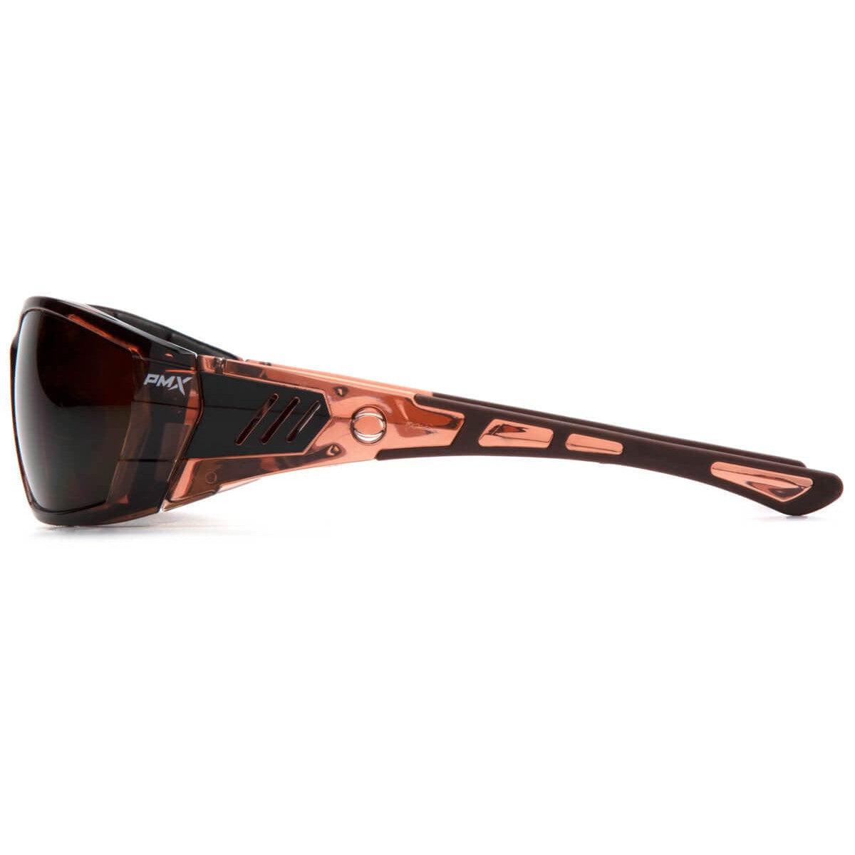 Pyramex Atrex Safety Glasses with Padded Translucent Brown Frame and Coffee Anti-Fog Lens STB10815D - Side View