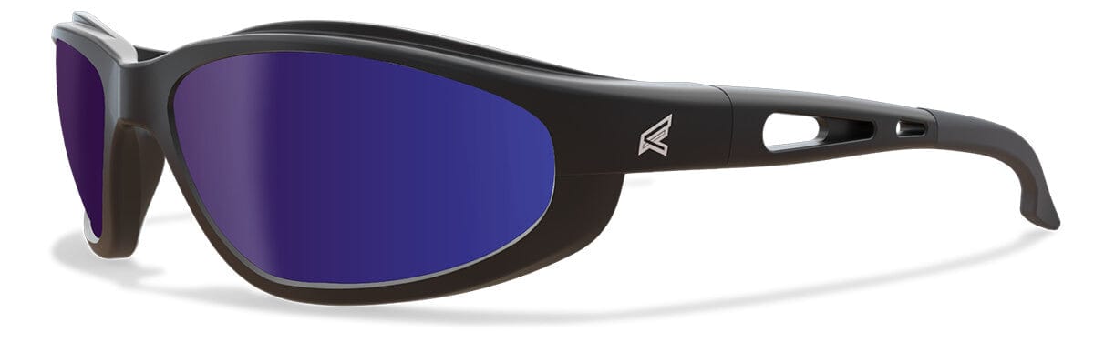 Edge Dakura Safety Glasses with Black Frame and Blue Mirror Lens SW118