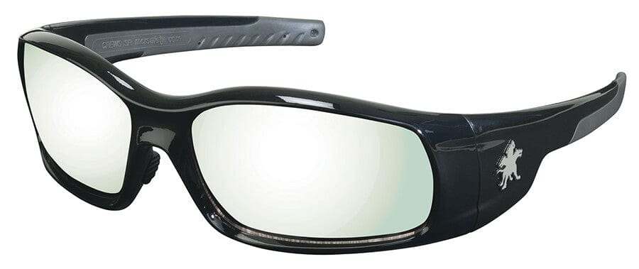 Crews Swagger Safety Glasses with Black Frame and Indoor-Outdoor Anti-Fog Lens