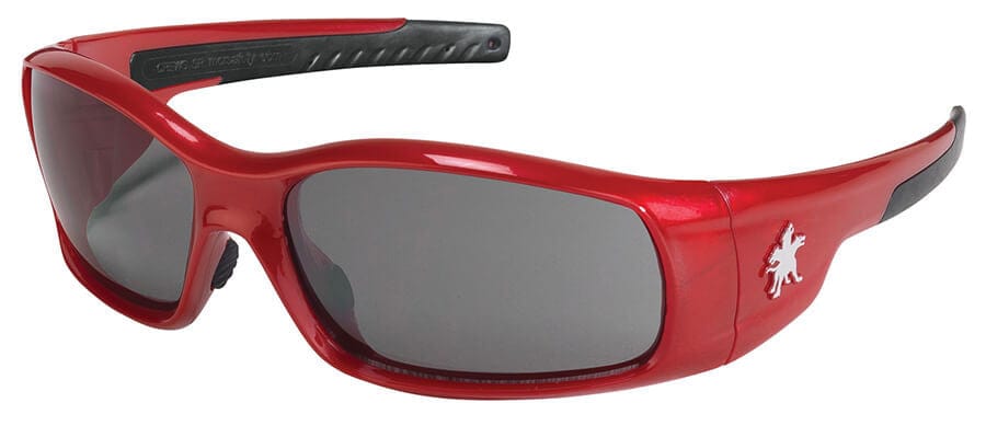 MCR Safety CR-SR132AF Swagger Safety Glasses Red Frame Gray Anti-Fog Lens 