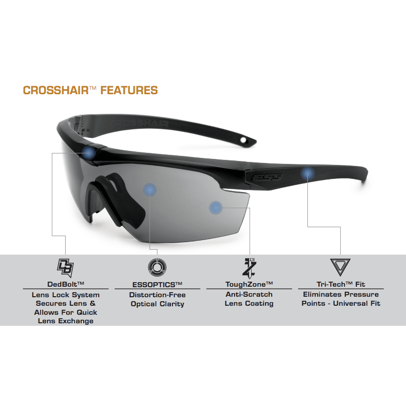 ESS Crosshair Safety Glasses Key Features