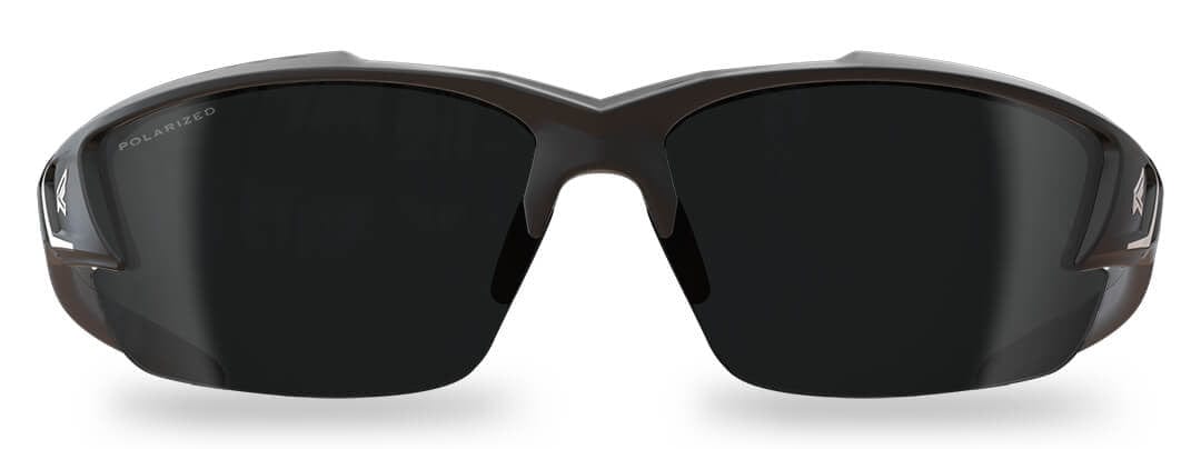 Edge Khor G2 Safety Glasses Black Frame Smoke Polarized Vapor Shield Lens TSDK216VS-G2 - Front View