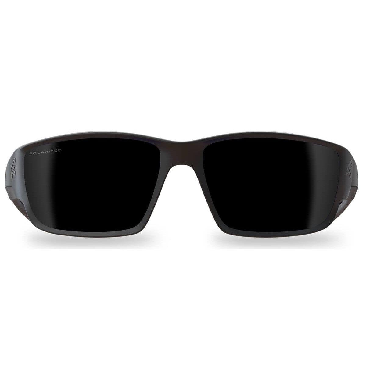 Edge Kazbek Safety Glasses Black Frame Smoke Polarized Vapor Shield Lens TSK236VS - Front View