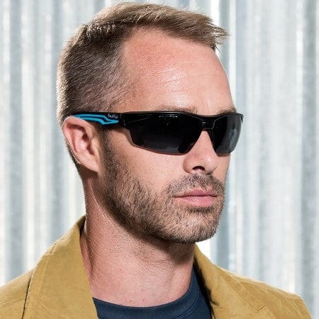 Bolle Tryon Safety Glasses Black & Blue Frame Smoke Anti-Fog Lens 40302