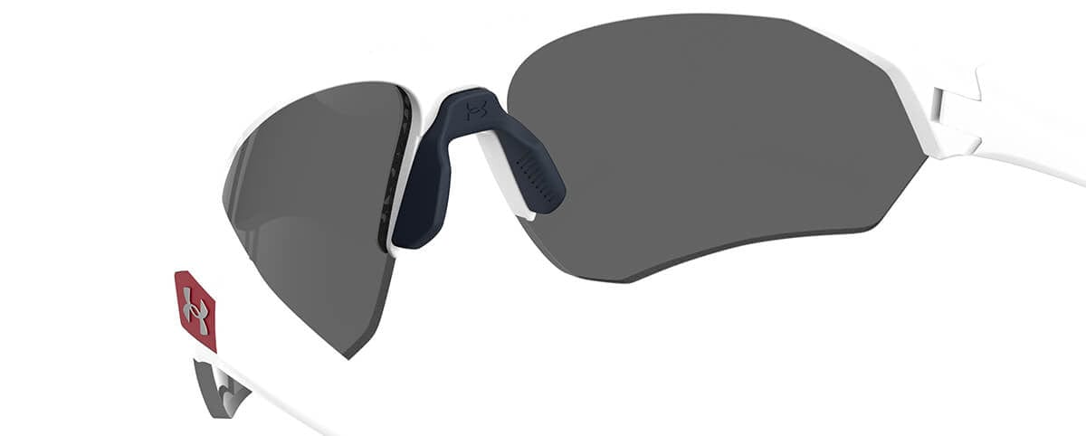 Under Armour Playmaker Sunglasses with White Frame and Baseball Blue Lens UA0001GS-6HT-W1 - Side View