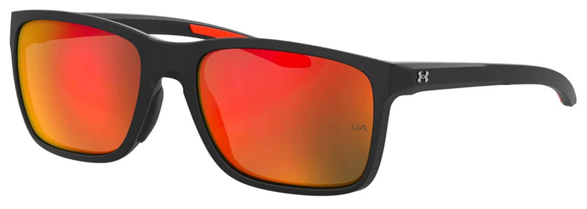 Under Armour Hustle Sunglasses with Black Frame and Red Mirror Lens UA0005S-RC2-UZ
