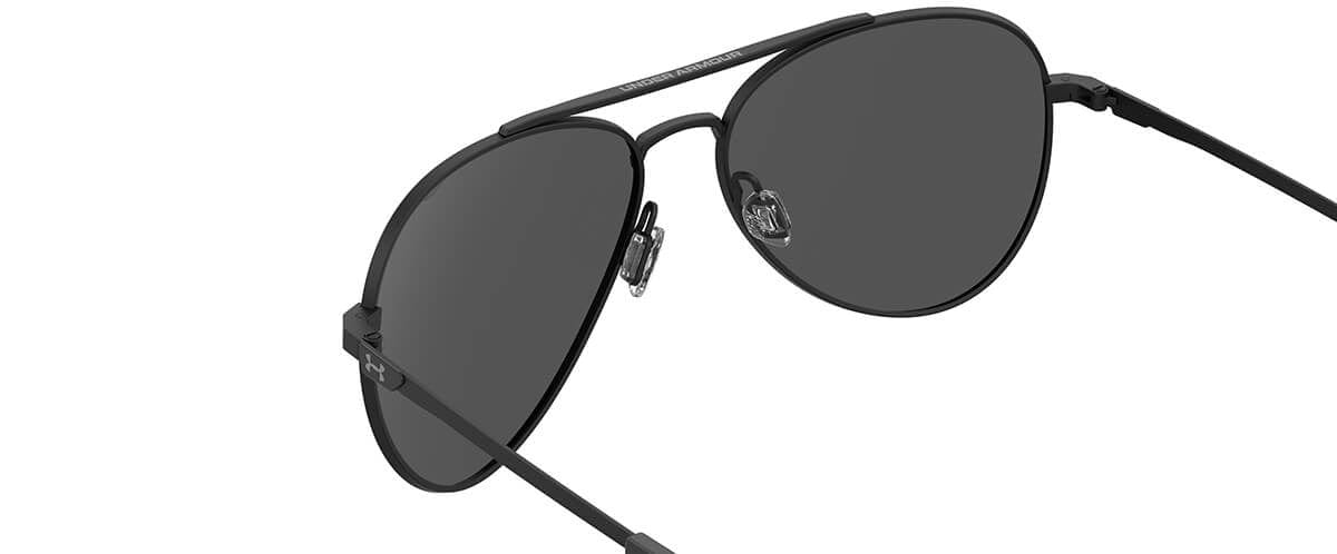 Under Armour Instinct Sunglasses with Black 57mm Frame and Grey Lens UA0007GS-003-57IR - Side View