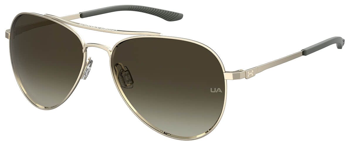 Under Armour Instinct Sunglasses with Light Gold 57mm Frame and Brown Lens UA0007GS-3YG-HA