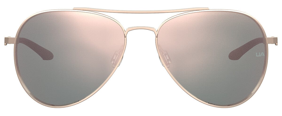 Under Armour Instinct Sunglasses with Rose Gold 57mm Frame and Rose Gold Mirror Lens UA0007GS-AU2-0J - Front View