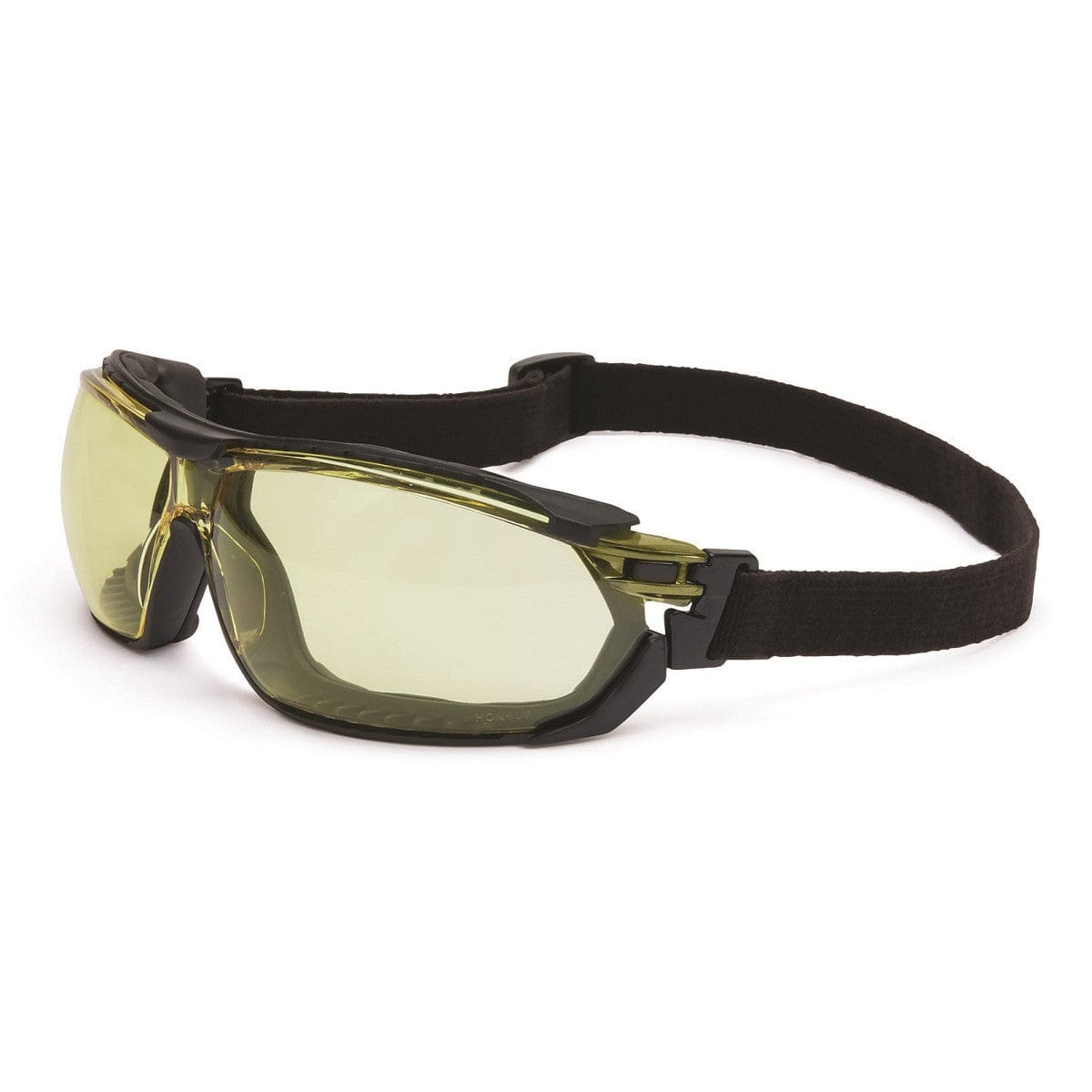 Uvex Tirade Safety Glasses Amber Anti-Fog Lens Goggle Strap Installed