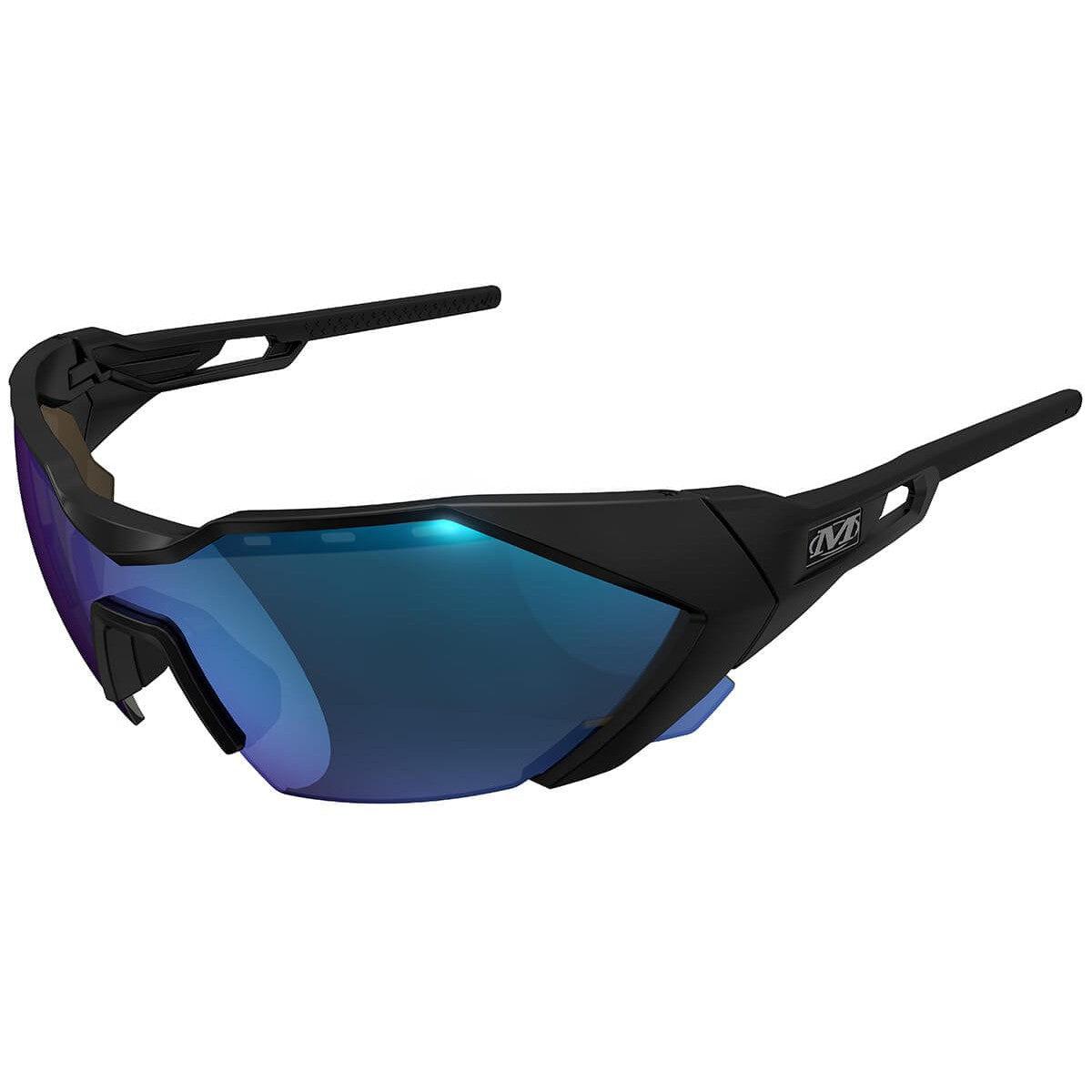 Mechanix Wear Type-E Safety Glasses with Grey Frame and Blue Diamond Mirror Anti-Fog Lens VES-22AE-BU