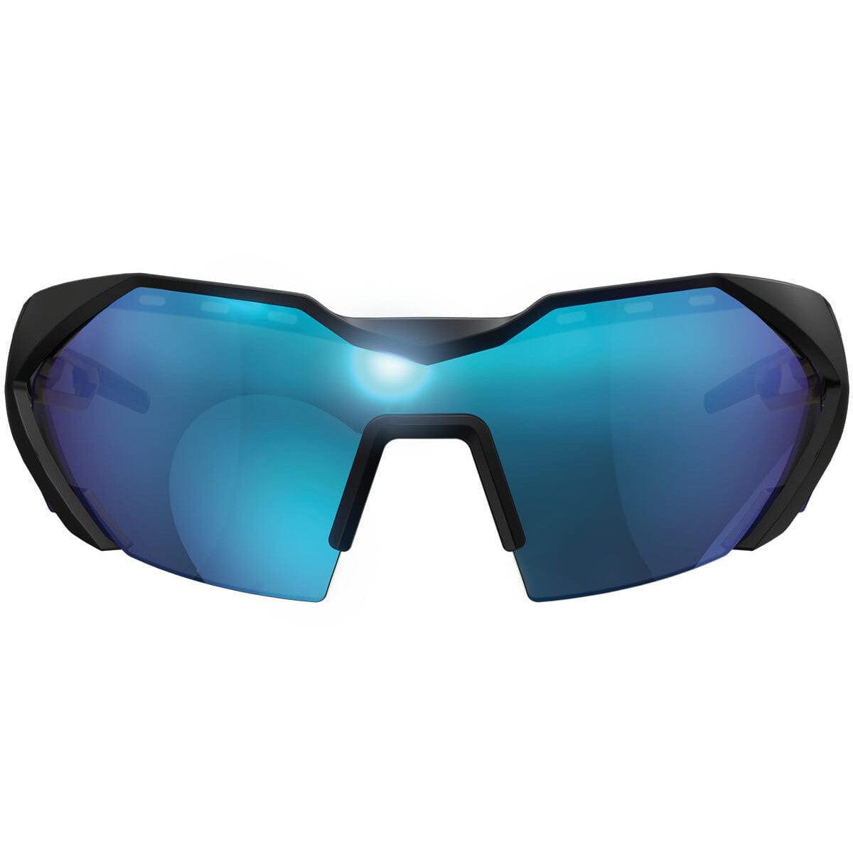 Mechanix Wear Type-E Safety Glasses with Grey Frame and Blue Diamond Mirror Anti-Fog Lens VES-22AE-BU - Front View