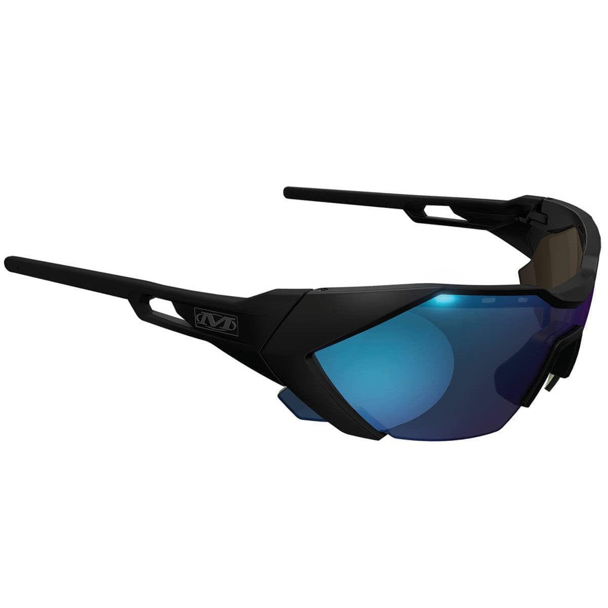 Mechanix Wear Type-E Safety Glasses with Grey Frame and Blue Diamond Mirror Anti-Fog Lens VES-22AE-BU - Right View