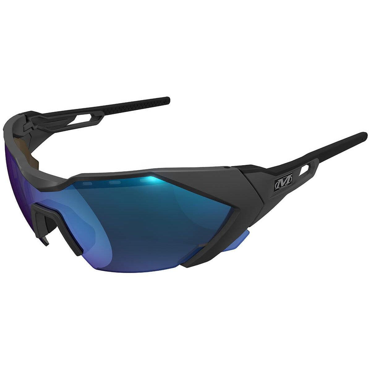 Mechanix Wear Type-E Safety Glasses with Black Frame and Blue Diamond Mirror Anti-Fog Lens VES-22AK-BU