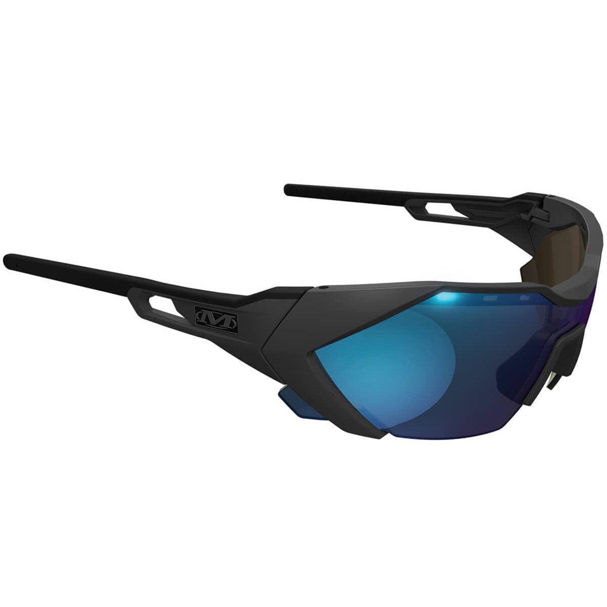 Mechanix Wear Type-E Safety Glasses with Black Frame and Blue Diamond Mirror Anti-Fog Lens VES-22AK-BU - Right View