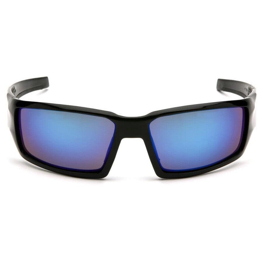Venture Gear Pagosa Safety Sunglasses with Black Frame and Ice Blue Mirror Anti-Fog Lens - Front