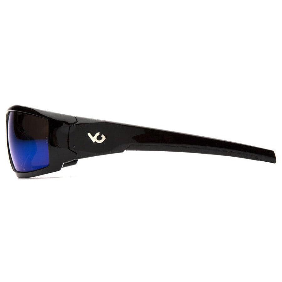 Venture Gear Pagosa Safety Sunglasses with Black Frame and Ice Blue Mirror Anti-Fog Lens - Side