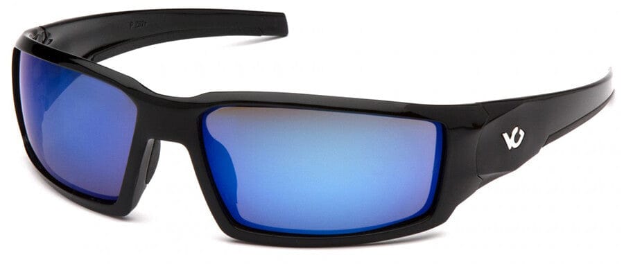 Venture Gear Pagosa Safety Sunglasses with Black Frame and Ice Blue Mirror Anti-Fog Lens