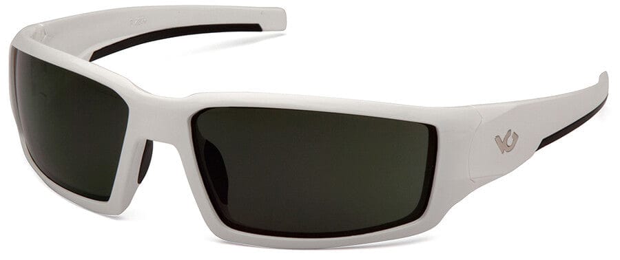 Venture Gear Pagosa Safety Sunglasses with White Frame and Smoke Green Anti-Fog Lens