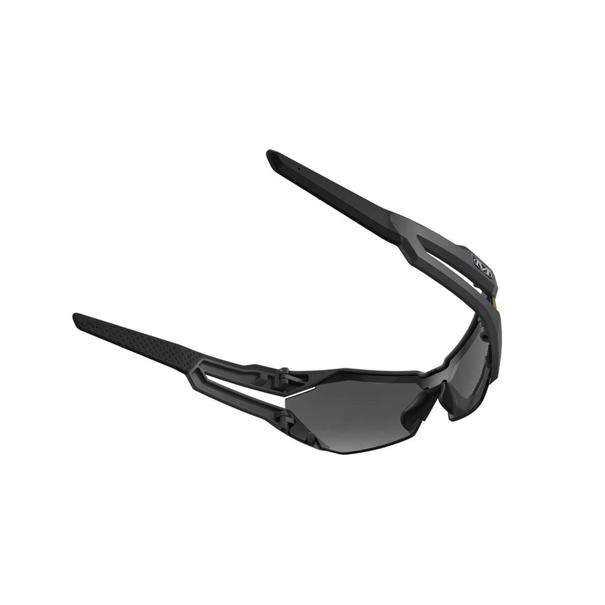 Mechanix Wear Type-V Safety Glasses with Grey Frame and Fire Mirror Anti-Fog Lens VVS-21AH-BU - Back View