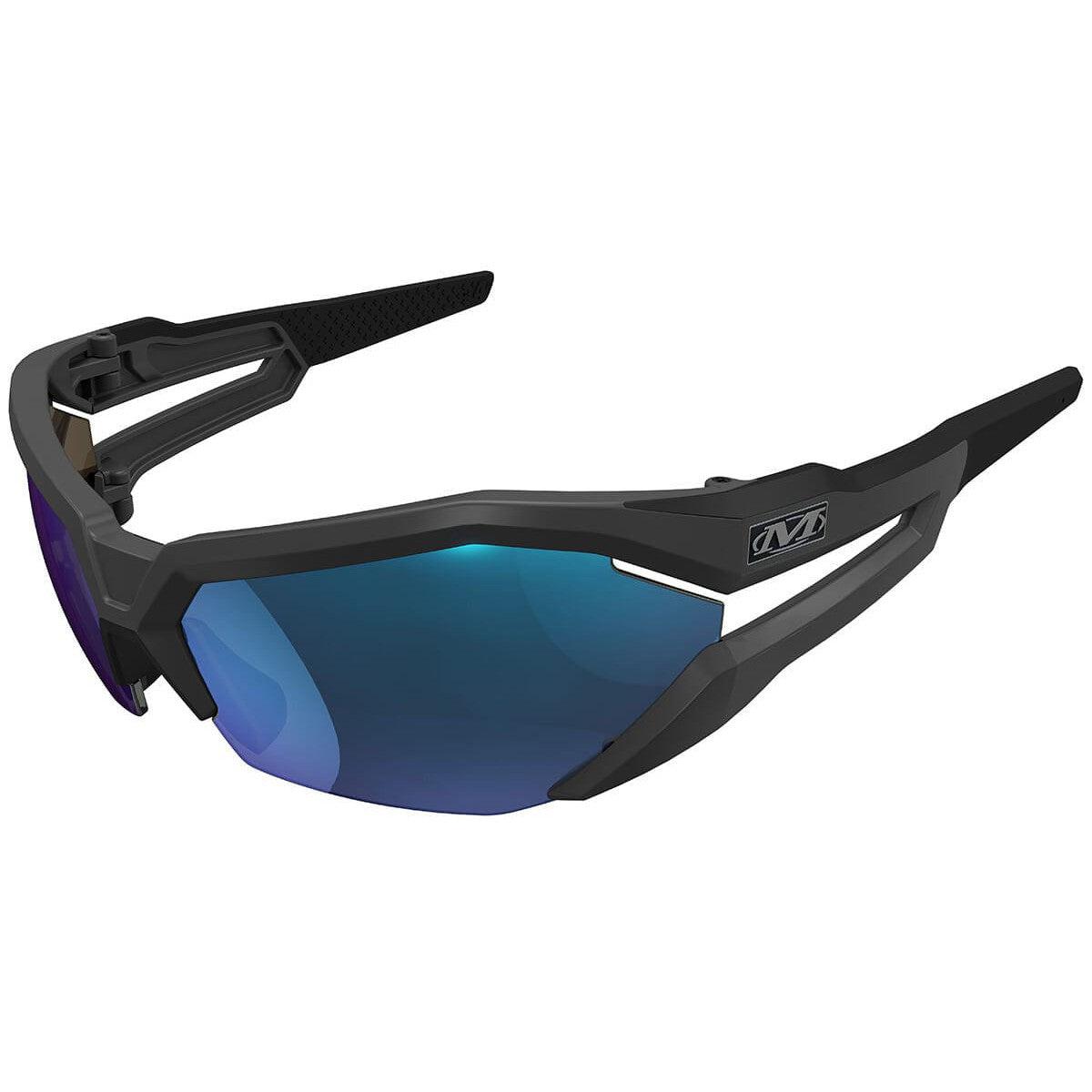 Mechanix Wear Type-V Safety Glasses with Grey Frame and Blue Diamond Mirror Anti-Fog Lens VVS-22AH-BU