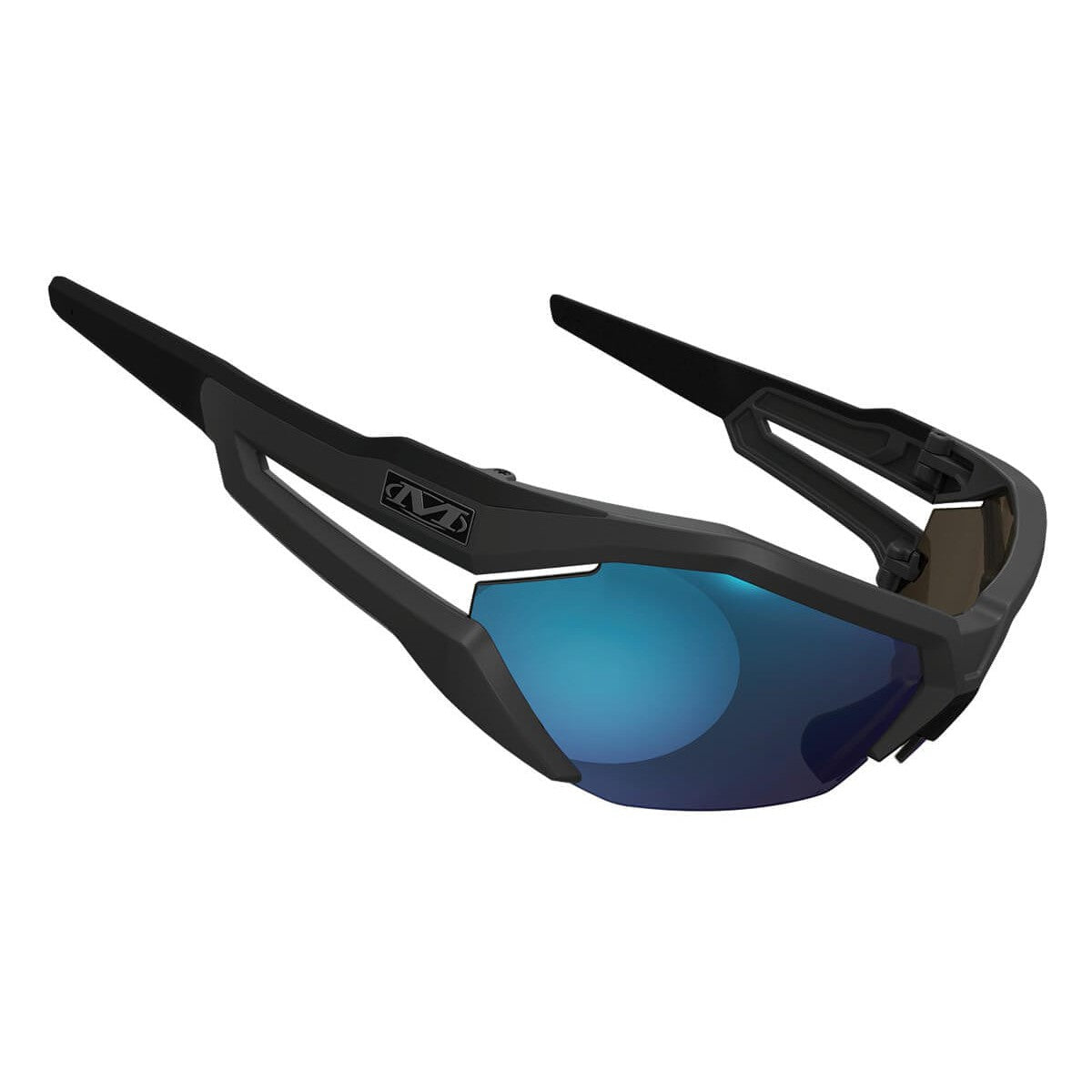 Mechanix Wear Type-V Safety Glasses with Grey Frame and Blue Diamond Mirror Anti-Fog Lens VVS-22AH-BU - Right View