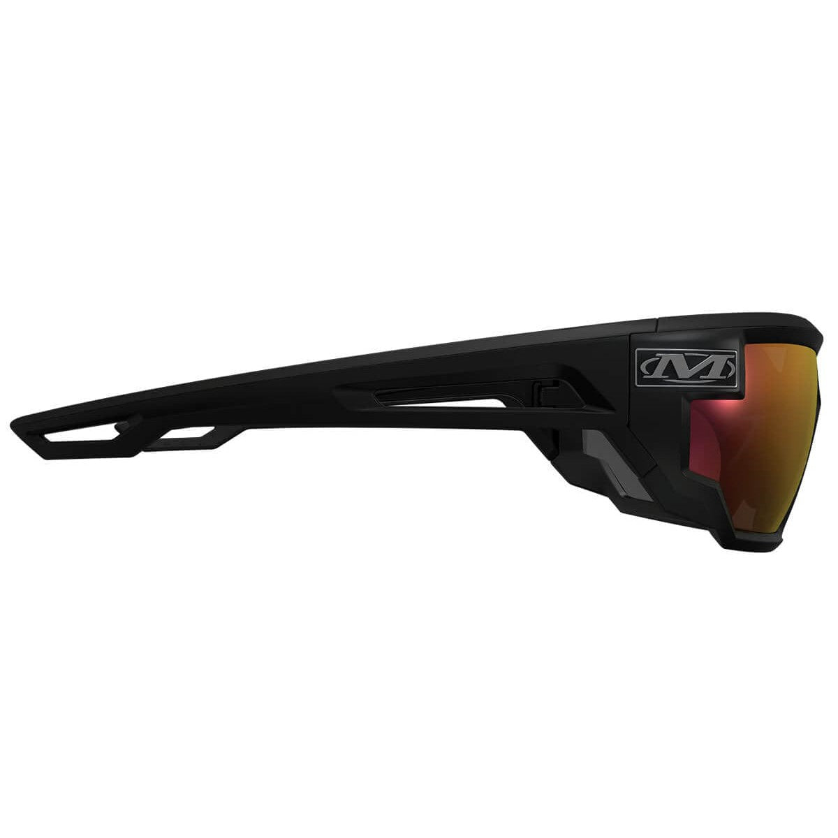 Mechanix Wear Type-X Safety Glasses with Black Frame and Fire Mirror Anti-Fog Lens VXS-21AE-BU - Side View