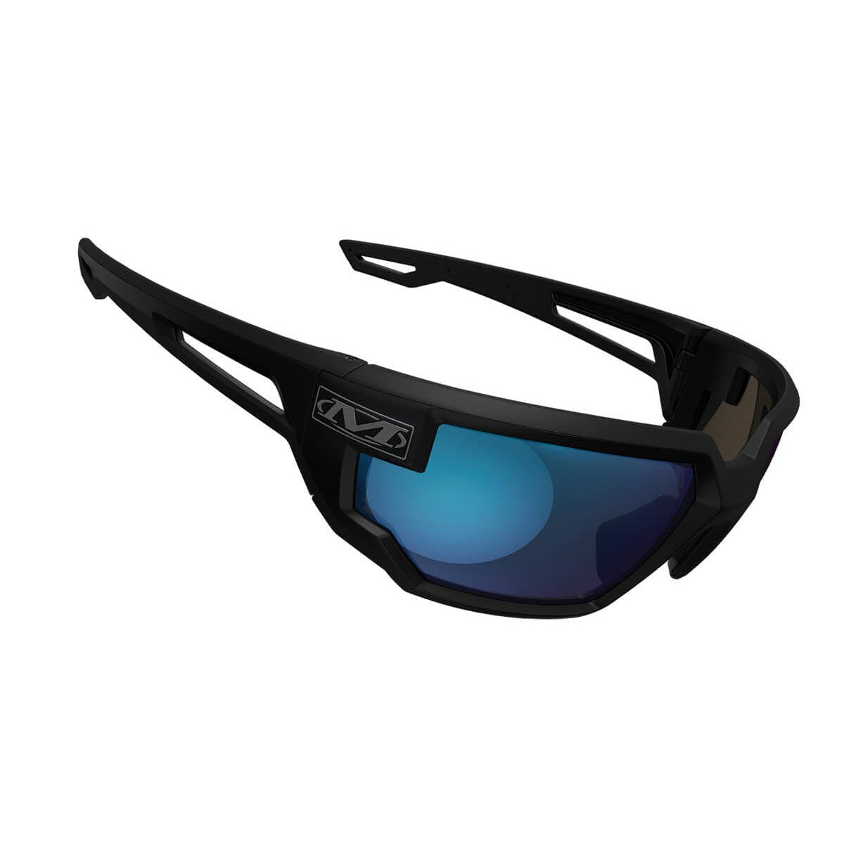 Mechanix Wear Type-X Safety Glasses with Black Frame and Blue Diamond Mirror Anti-Fog Lens VXS-22AE-BU - Right View