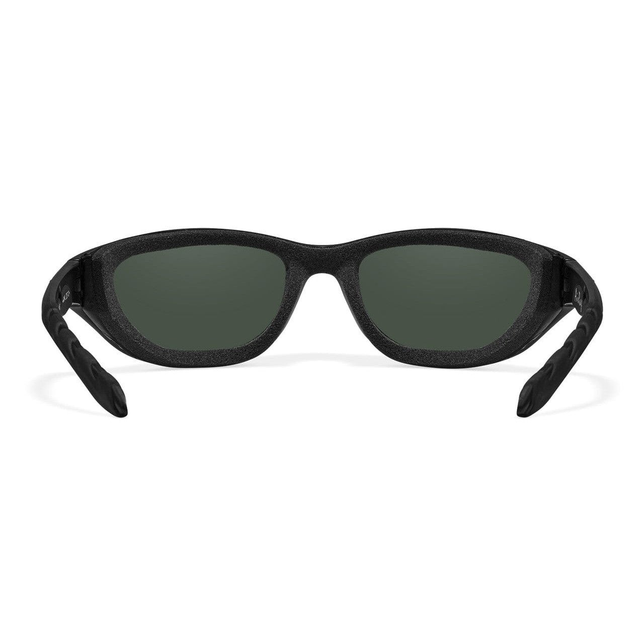 Wiley X AirRage Safety Glasses with Gloss Black Frame and Captivate Polarized Blue Mirror Lens 692 - Back View