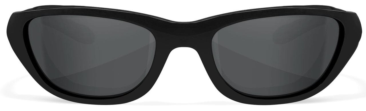 Wiley X AirRage Black Ops Safety Sunglasses with Matte Black Frame and Smoke Grey Lens 694 - Front View