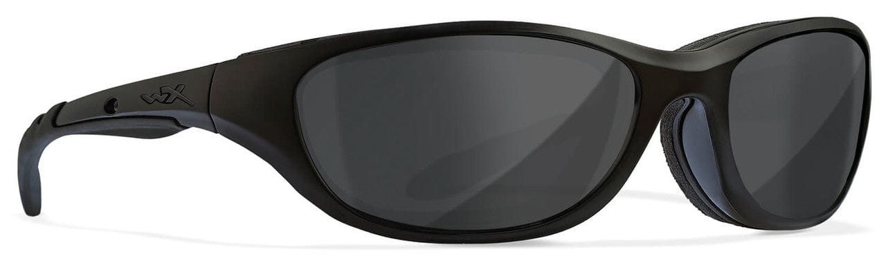 Wiley X AirRage Black Ops Safety Sunglasses with Matte Black Frame and Smoke Grey Lens 694 - Right View