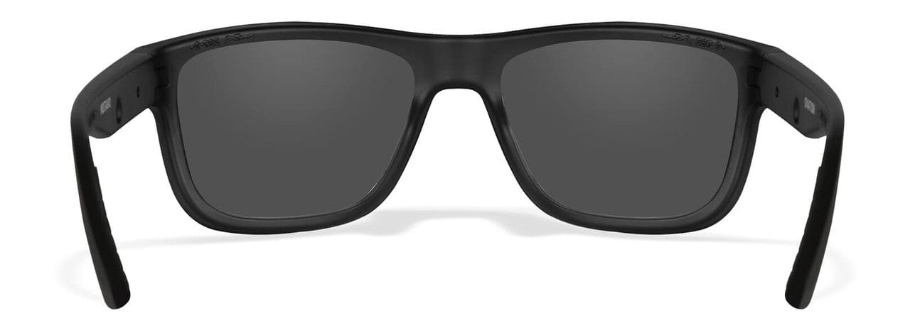 Wiley X Ovation Safety Sunglasses with Matte Black Frame and Smoke Grey Lens AC6OVN01 - Back View