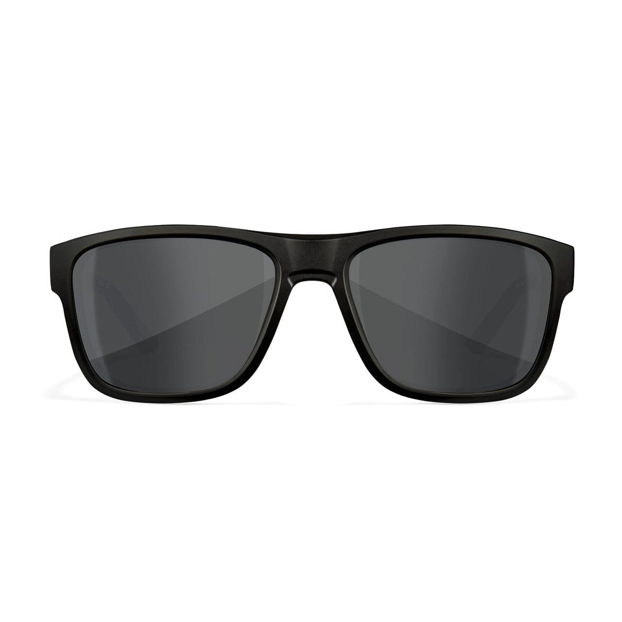 Wiley X Ovation Safety Sunglasses with Matte Black Frame and Smoke Grey Lens AC6OVN01 - Front View