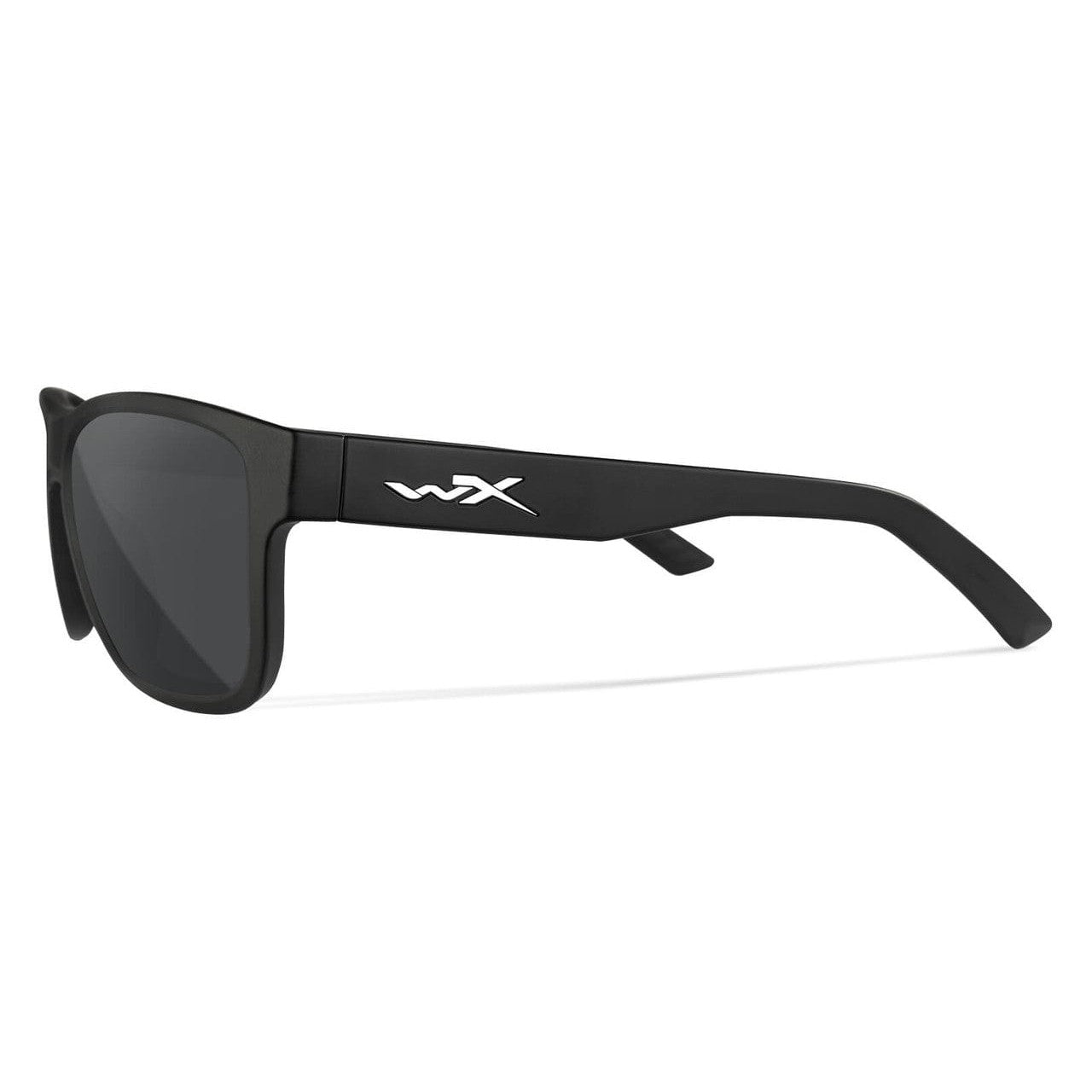 Wiley X Ovation Safety Sunglasses with Matte Black Frame and Smoke Grey Lens AC6OVN01 - Side View