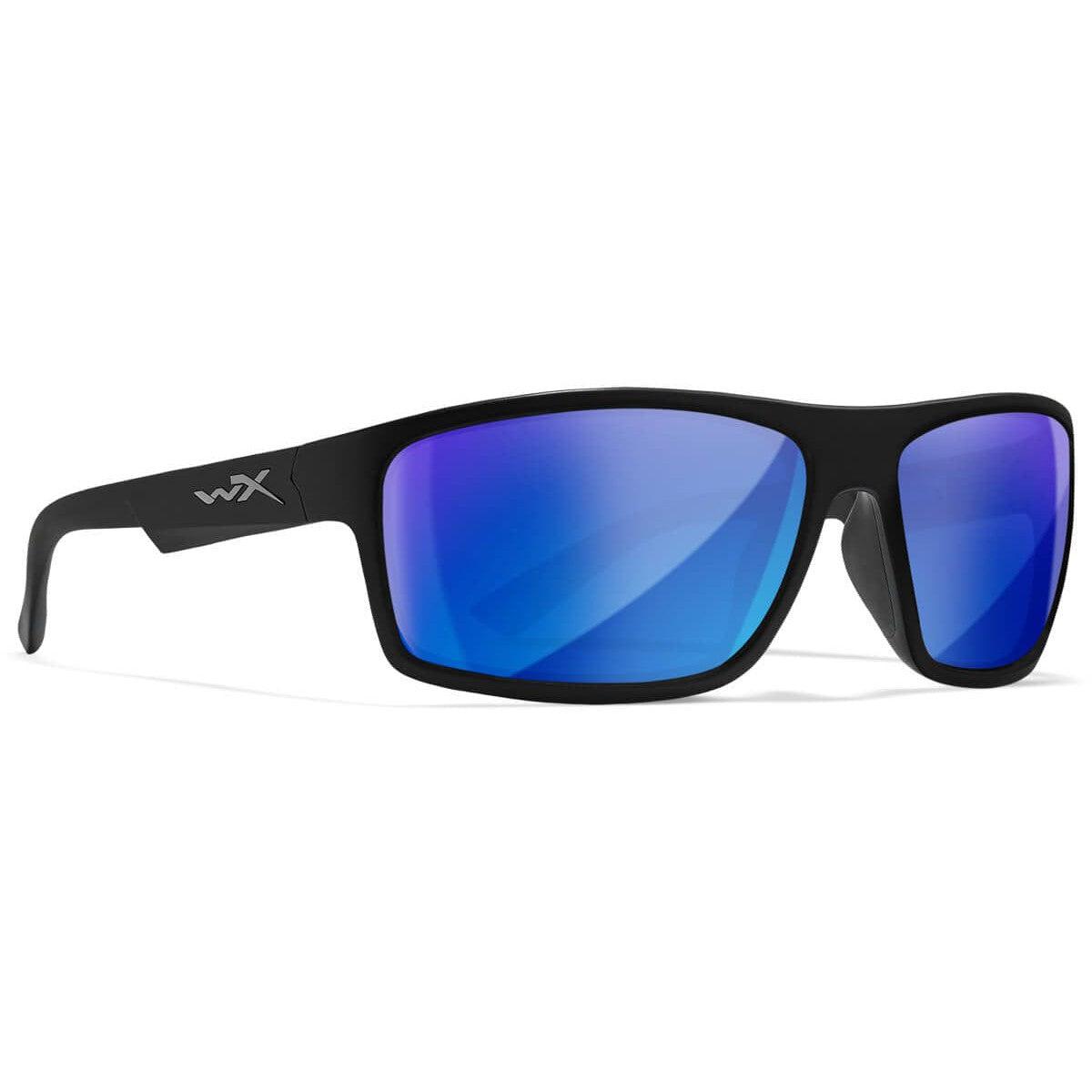 Wiley X Peak Safety Sunglasses with Matte Black Frame and Captivate Blue Mirror Polarized Lens WX-ACPEA19 - Right View