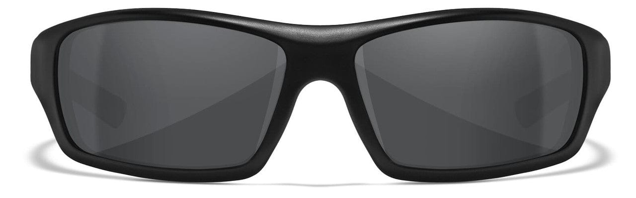 Wiley X Slay Black Ops Safety Sunglasses with Matte Black Frame and Smoke Grey Lens ACSLA01 - Front View