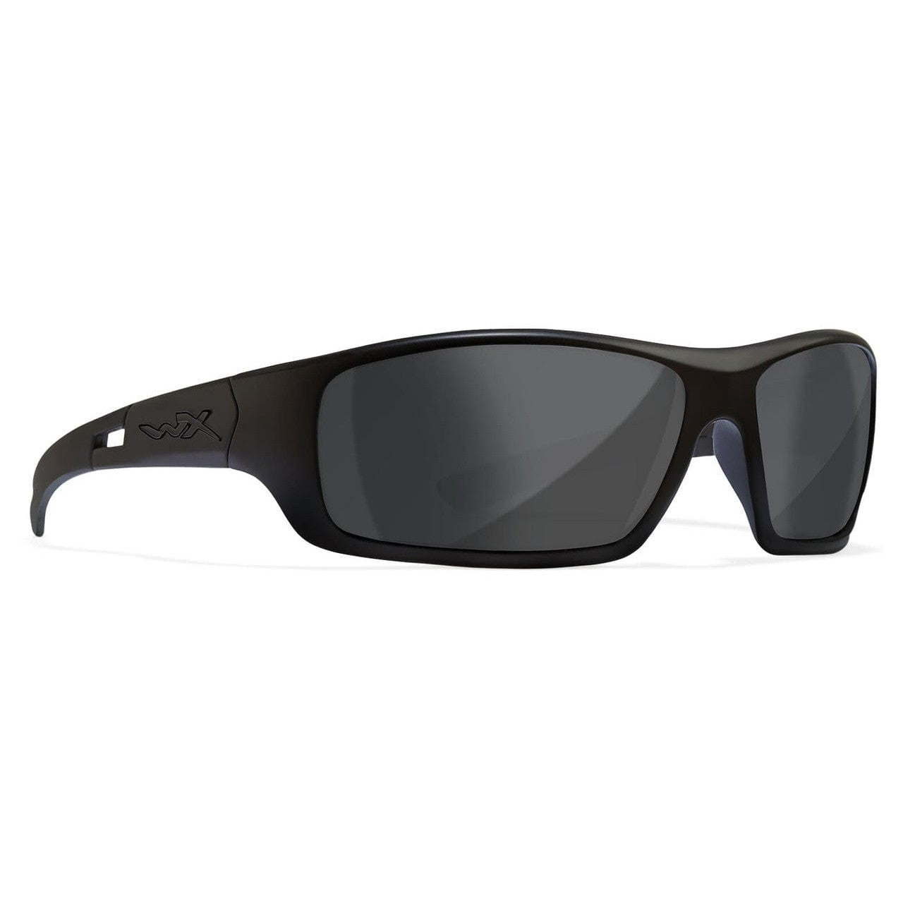 Wiley X Slay Black Ops Safety Sunglasses with Matte Black Frame and Smoke Grey Lens ACSLA01 - Right Side