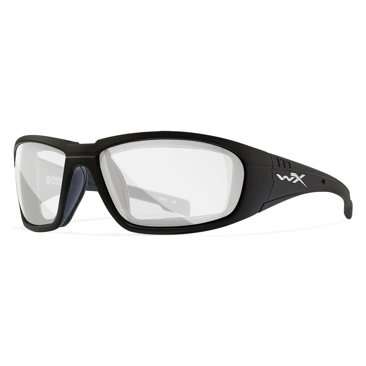 Wiley X Boss Safety Glasses with Matte Black Frame and Clear Lens CCBOS03