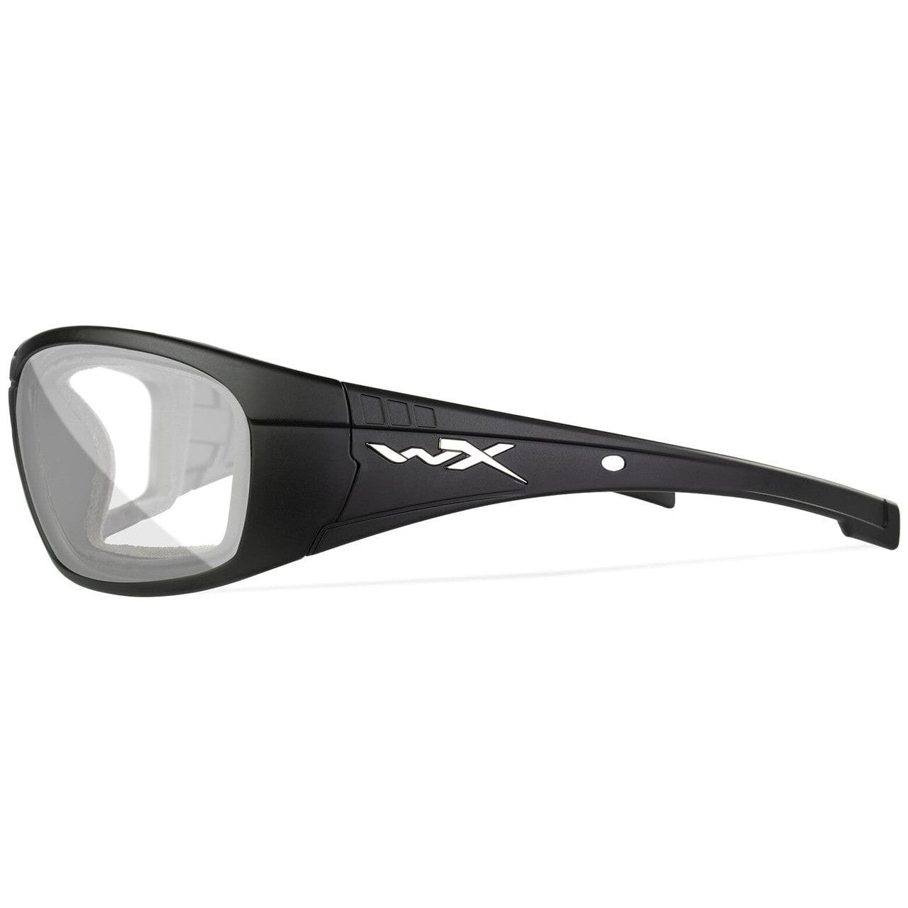 Wiley X Boss Safety Glasses with Matte Black Frame and Clear Lens CCBOS03 - Left View