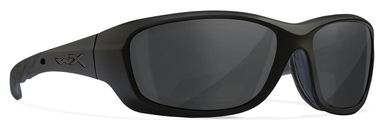 Wiley X Gravity Safety Sunglasses with Matte Black Frame and Smoke Grey Lens CCGRA01 - Side View