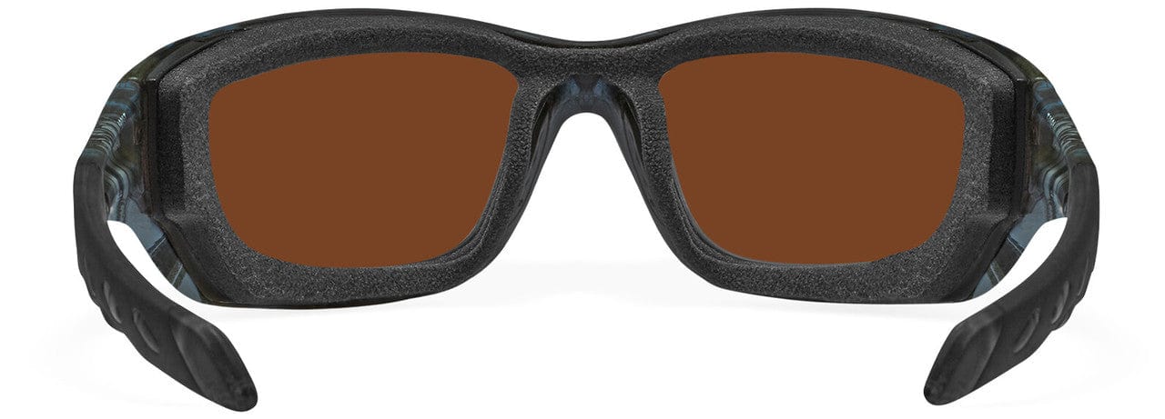 Wiley X Gravity Safety Sunglasses with Kryptek Neptune Frame and Captivate Polarized Green Mirror Lens WX-CCGRA12 - Back View