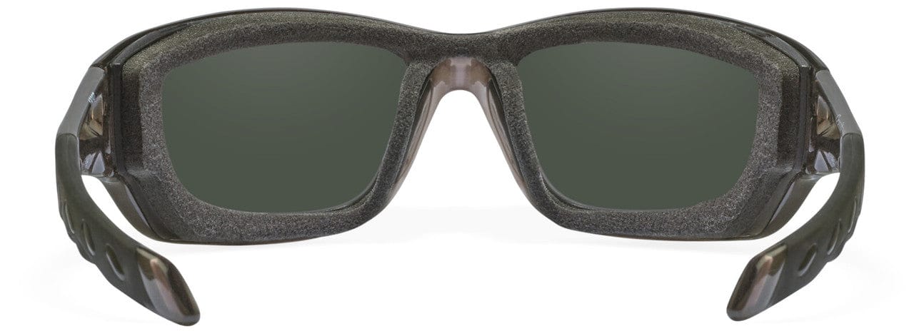 Wiley X Gravity Safety Sunglasses with Black Crystal Frame and Captivate Polarized Blue Mirror Lens CCGRA19 - Back View