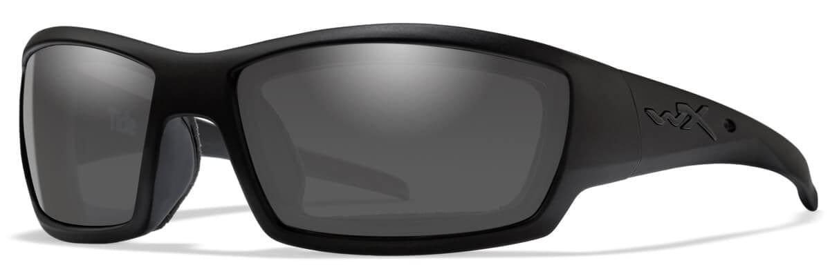 Wiley X Tide Black Ops Safety Sunglasses Matte Black Frame Smoke Grey Lens 