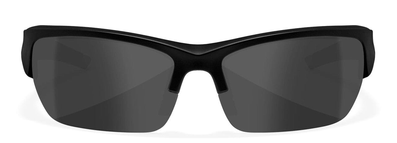 Wiley X Valor Ballistic Sunglasses Kit with Matte Black Frame and Smoke Grey, Clear, and Light Rust Lenses CHVAL06 - Front View