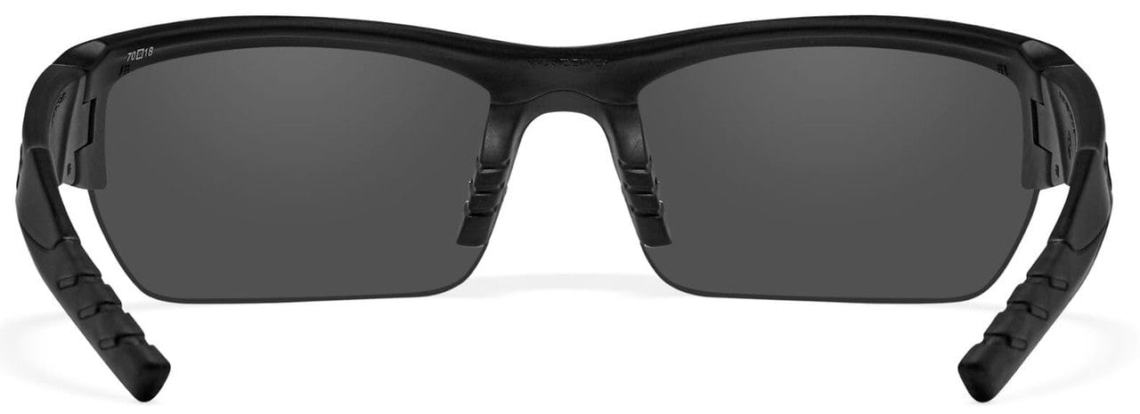 Wiley X Valor Black Ops Safety Sunglasses with Matte Black Frame and Polarized Smoke Gray Lenses CHVAL08 - Back View