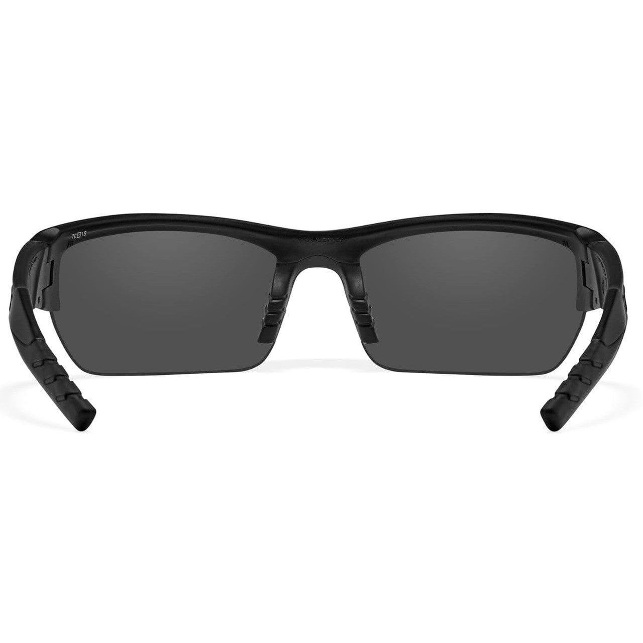Wiley X Valor Black Ops Safety Sunglasses with Matte Black Frame and Polarized Smoke Gray Lenses CHVAL08 - Back View